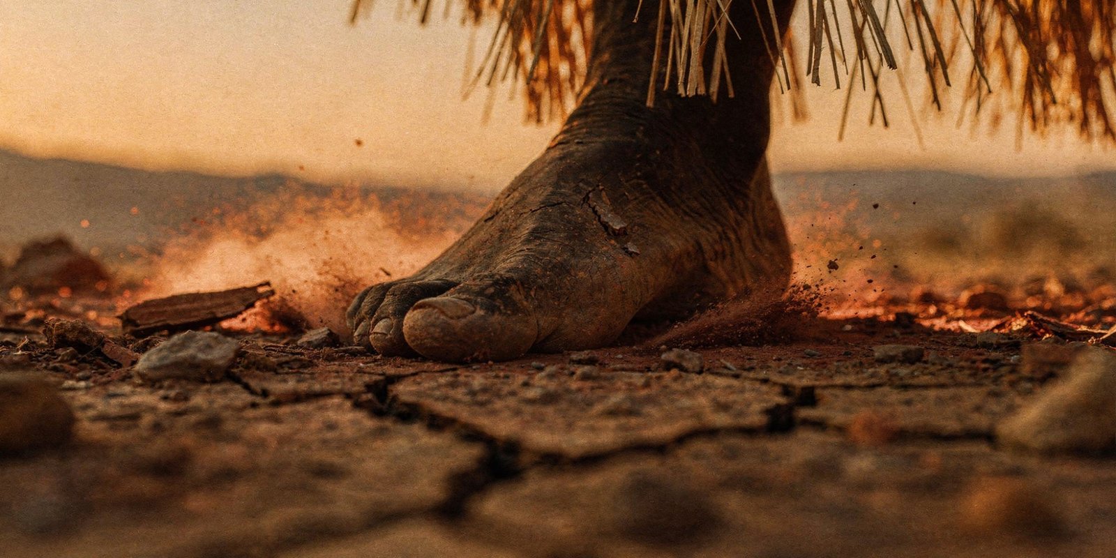 Pé de Omulu pisando a terra seca